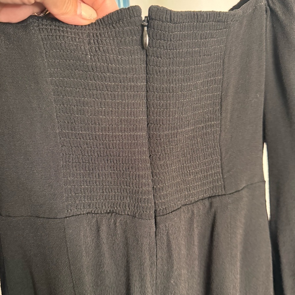 Sunday Best Aritzia Arden Babydoll puff sleeves black mini Dress 2XS - Picture 7 of 10